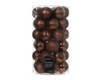 Shatterproof espresso matt shiny & glitter bauble mix