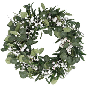 Eucalyptus & white berries wreath