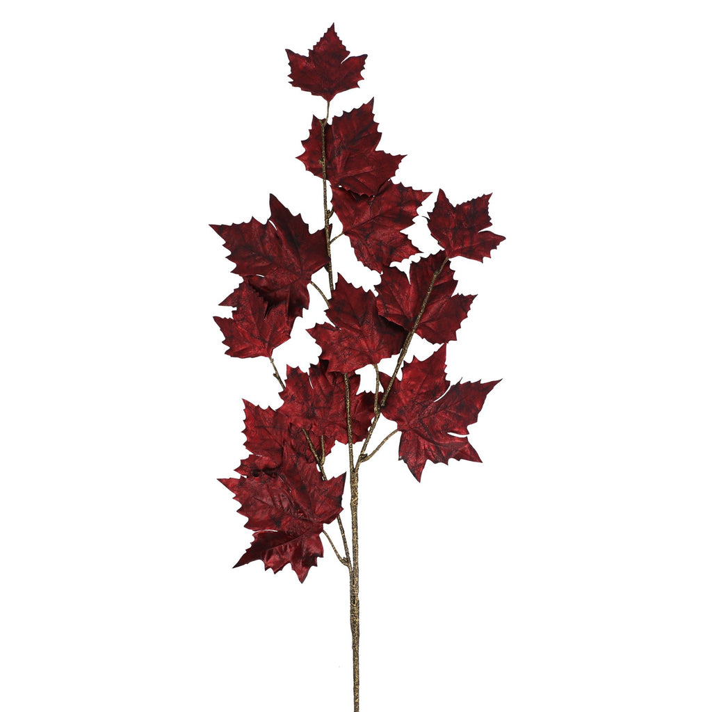 Metallic burgundy maple leaf branch