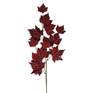 Metallic burgundy maple leaf branch