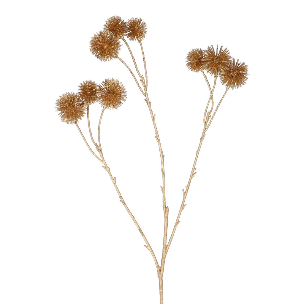 Gold thistle pom pom branch