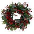Beaded pomegranate/red berry fir wreath