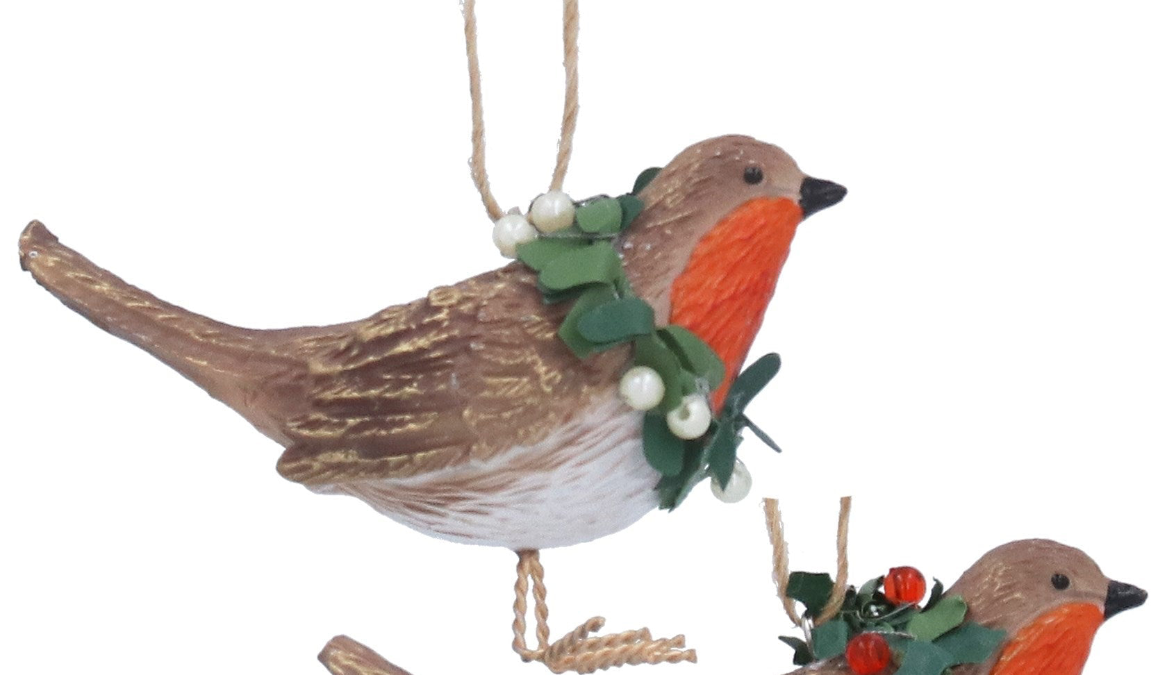 Robin hanging dec with holly/ivy wreath