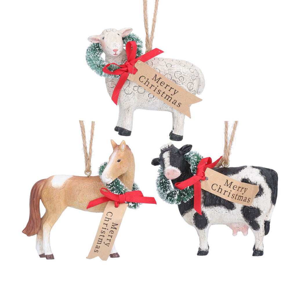 Festive horse/sheep/cow hanging dec