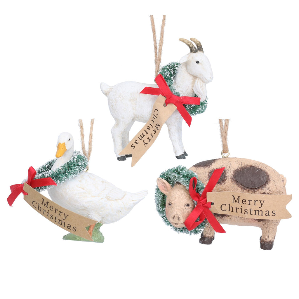 Festive goat/goose/pig hanging decs