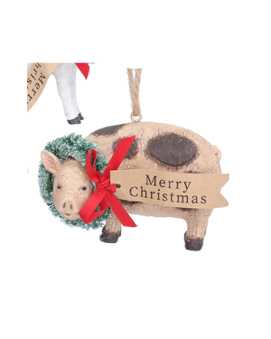 Festive goat/goose/pig hanging decs