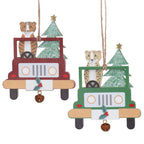 Wooden tiger/leopard in car hanging dec