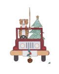 Wooden tiger/leopard in car hanging dec