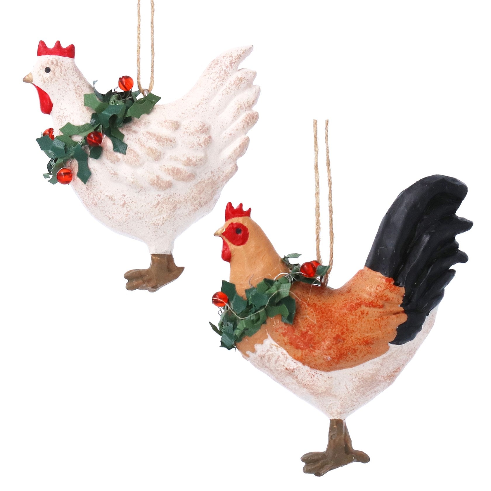 Hen/rooster hanging decorations