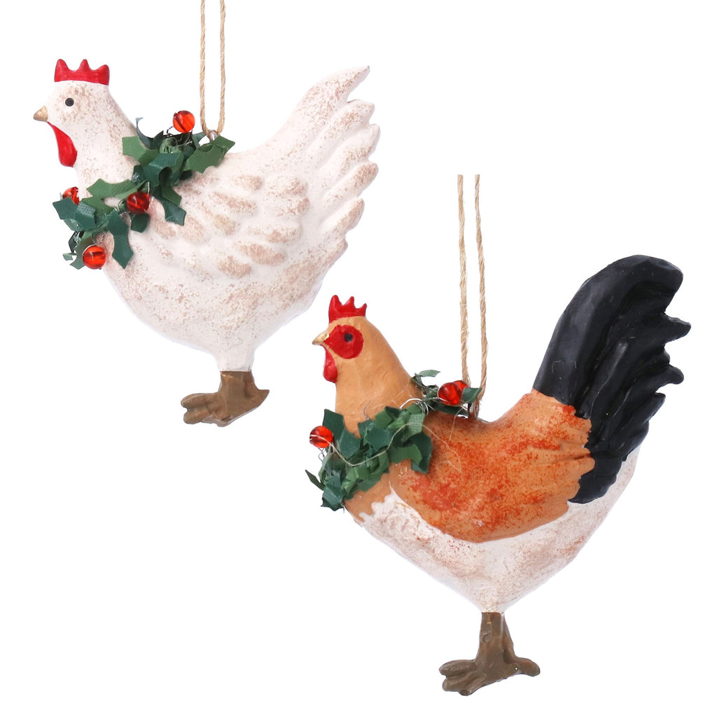 Hen/rooster hanging decorations