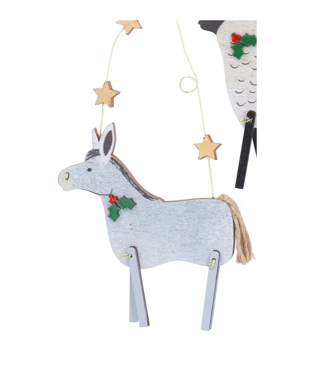 Wood donkey/sheep/pig hanging dec