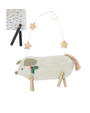 Wood donkey/sheep/pig hanging dec