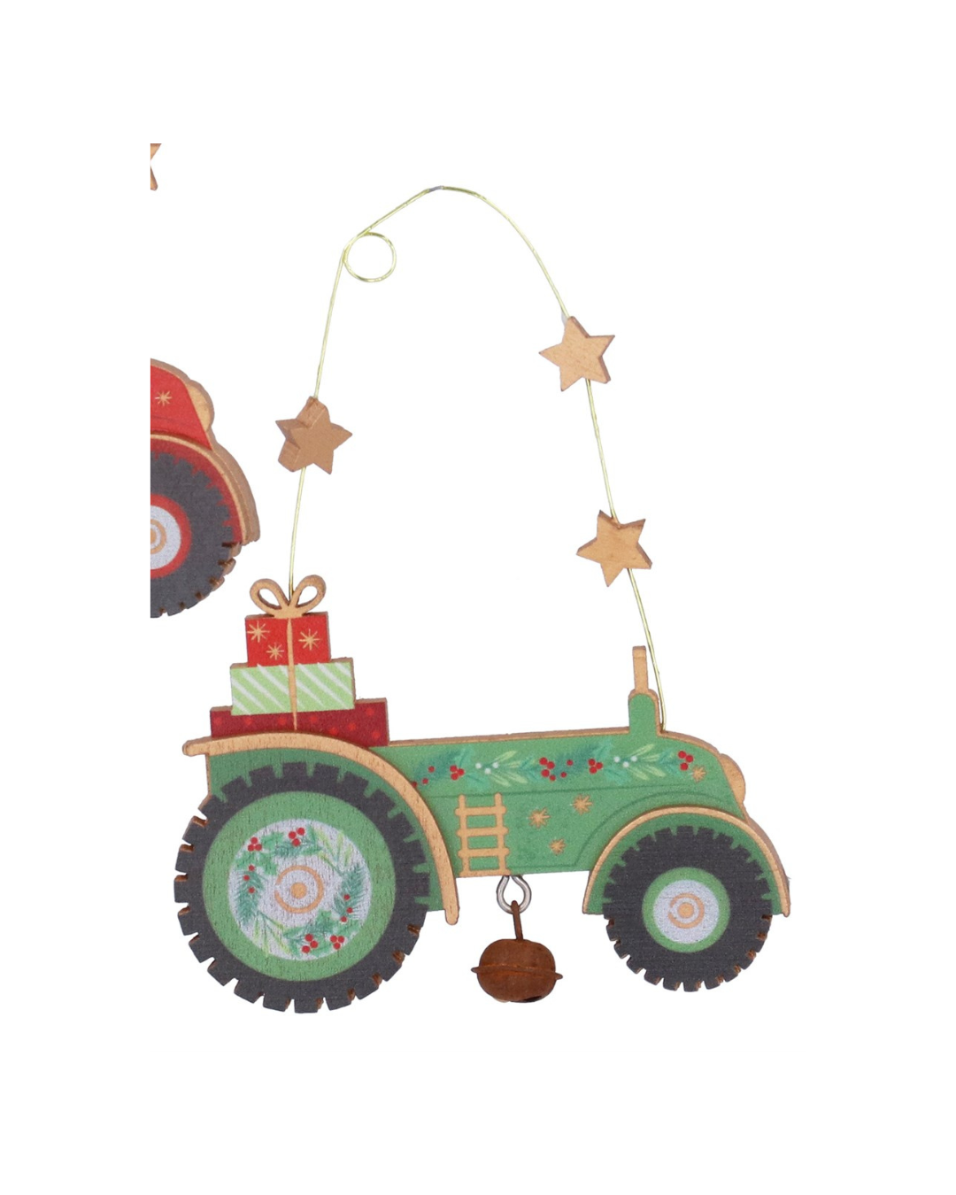 Wood tractor hanging decs