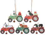 Wood animals in tractor hanging decs