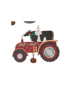 Wood animals in tractor hanging decs