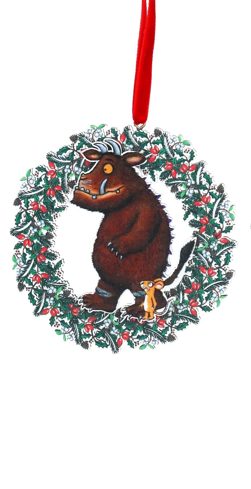 Gruffalo wooden holly wreath dec