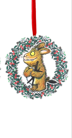 Gruffalo wooden holly wreath dec