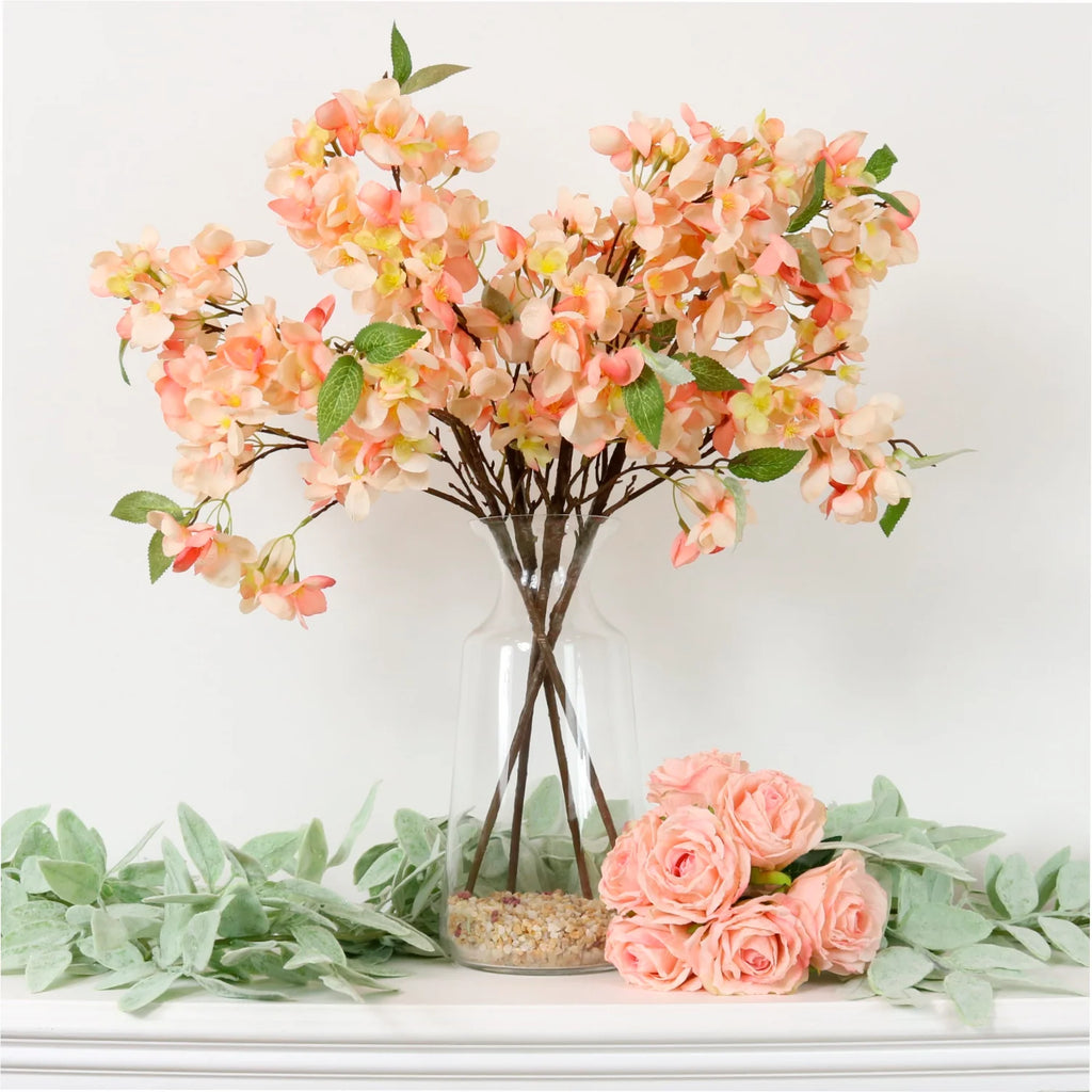 Coral blush orchard blossom branch