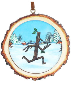 Stick Man printed wood dec