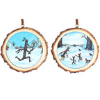 Stick Man printed wood dec