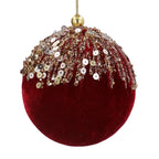 Burgundy velvet bauble with gold cascade