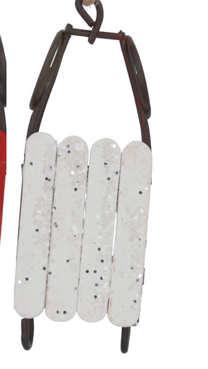 Red/white sleigh hanging dec
