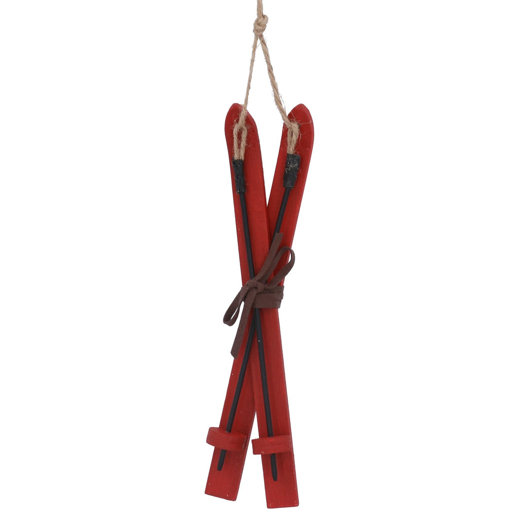 Red wooden skis dec