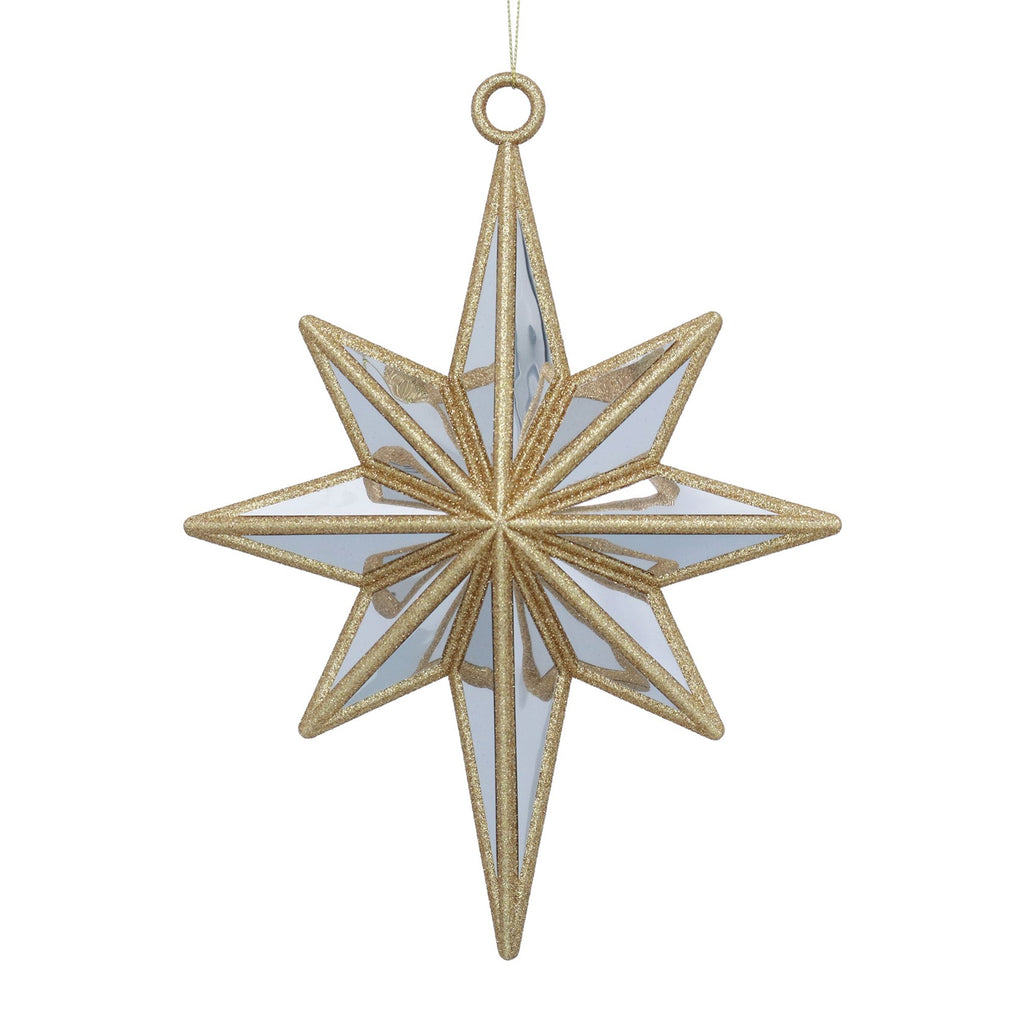 Gold mirror 8-point star dec