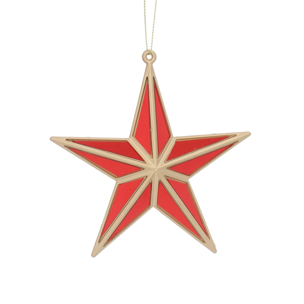 Gold & red mirrored 5-point star