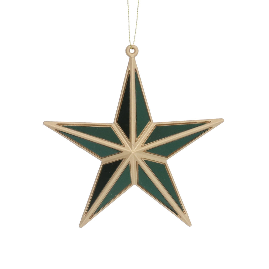 Gold & green mirrored 5-point star