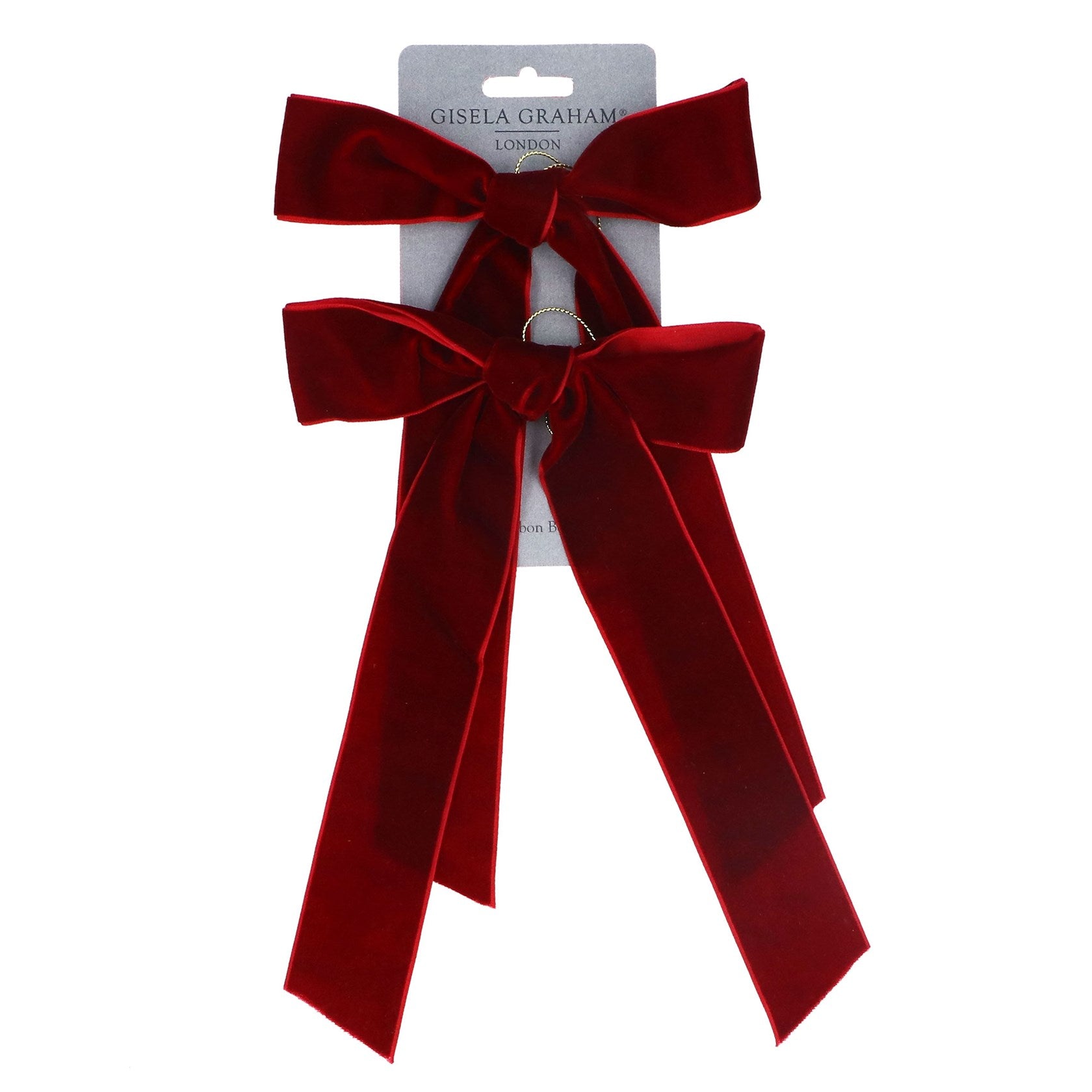 Plum velvet bow decs (Pack of 2)