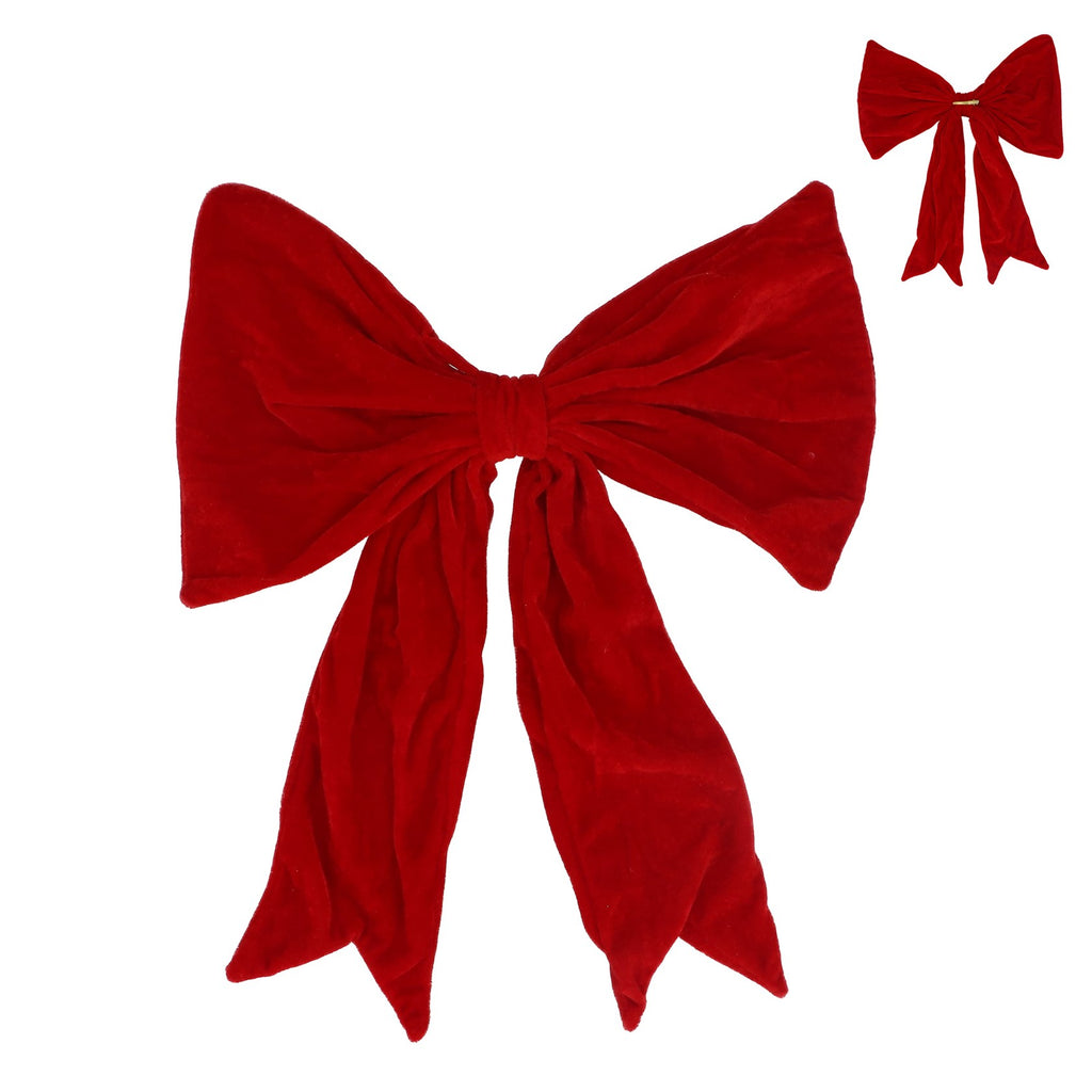 Christmas red velvet clip on bow (Large)