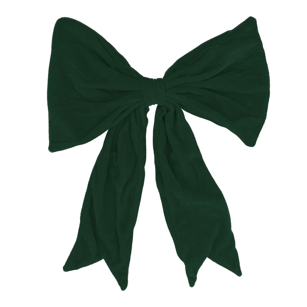 Dark green velvet clip on bow (Large)