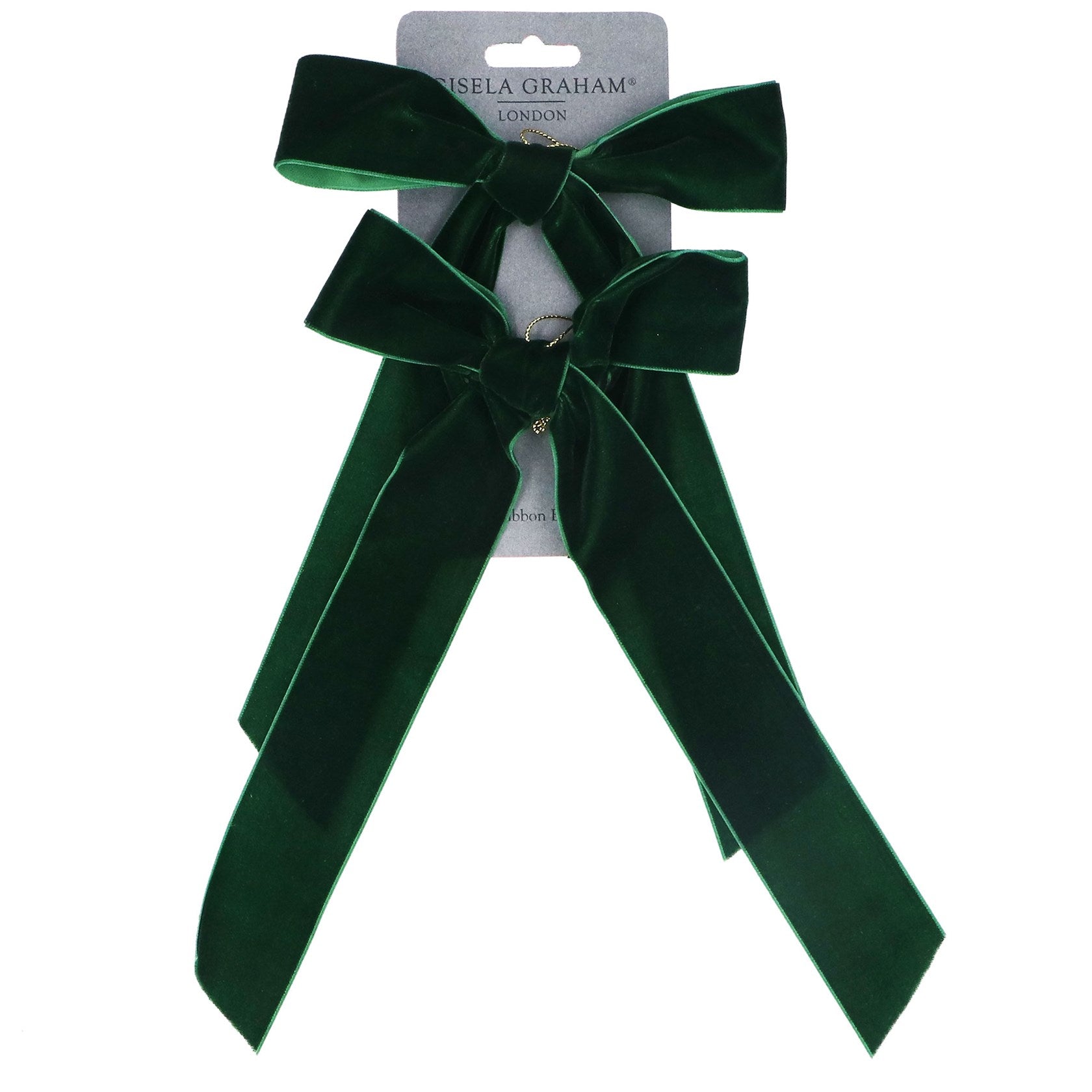 Dark green velvet bow (Pack of 2)
