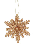 Copper glitter snowflake hanging dec
