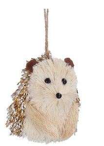 Gold bristle Hedgehog hanging decoration