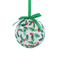 Holly print shatterproof bauble