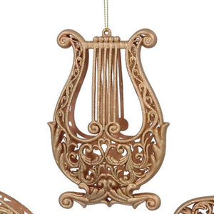 Matt gold filigree musical instruments