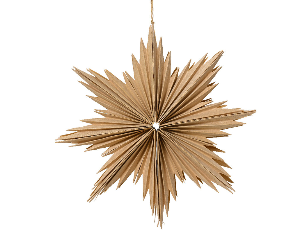 Hanging Light Brown Paper Star
