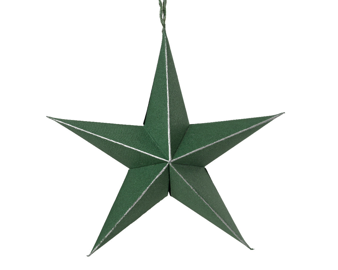 Simplistic green paper hanging star