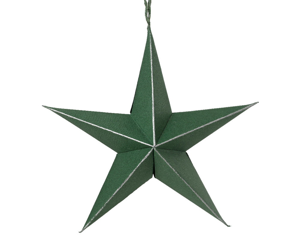 Simplistic green paper hanging star