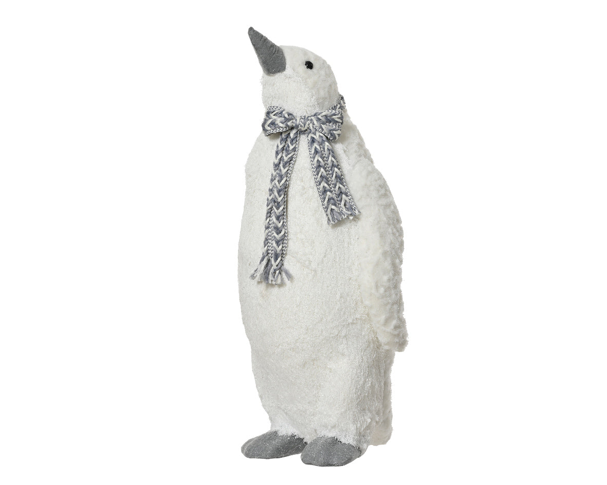 Large penguin with plaited glitter scarf