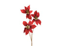 Christmas red poinsettia with gold glitter centre