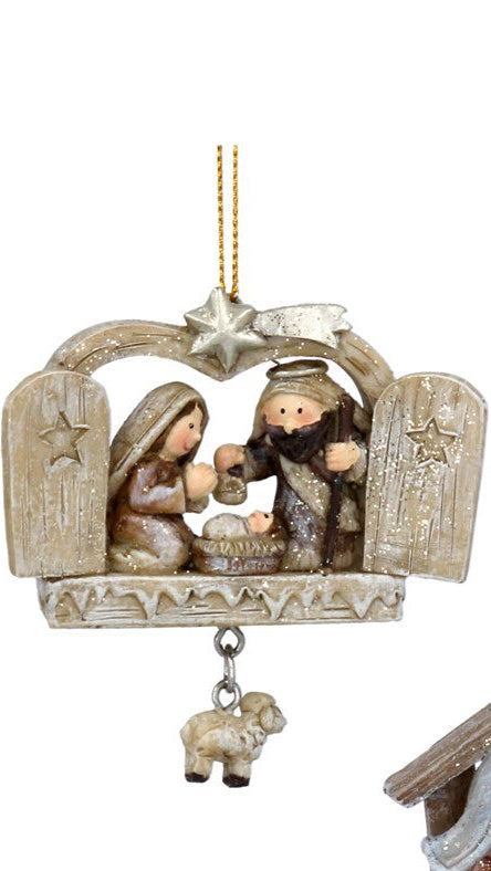 Pastel resin Nativity hanging decs (3 styles)
