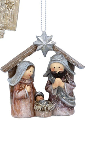 Pastel resin Nativity hanging decs (3 styles)