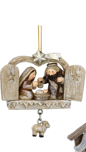 Pastel resin Nativity hanging decs (3 styles)