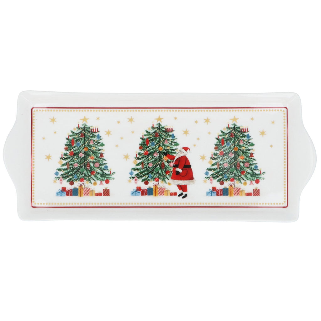 Nostalgic Santa & tree new bone china tray