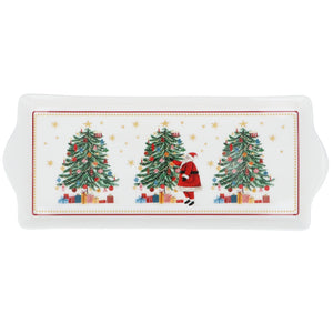 Nostalgic Santa & tree new bone china tray