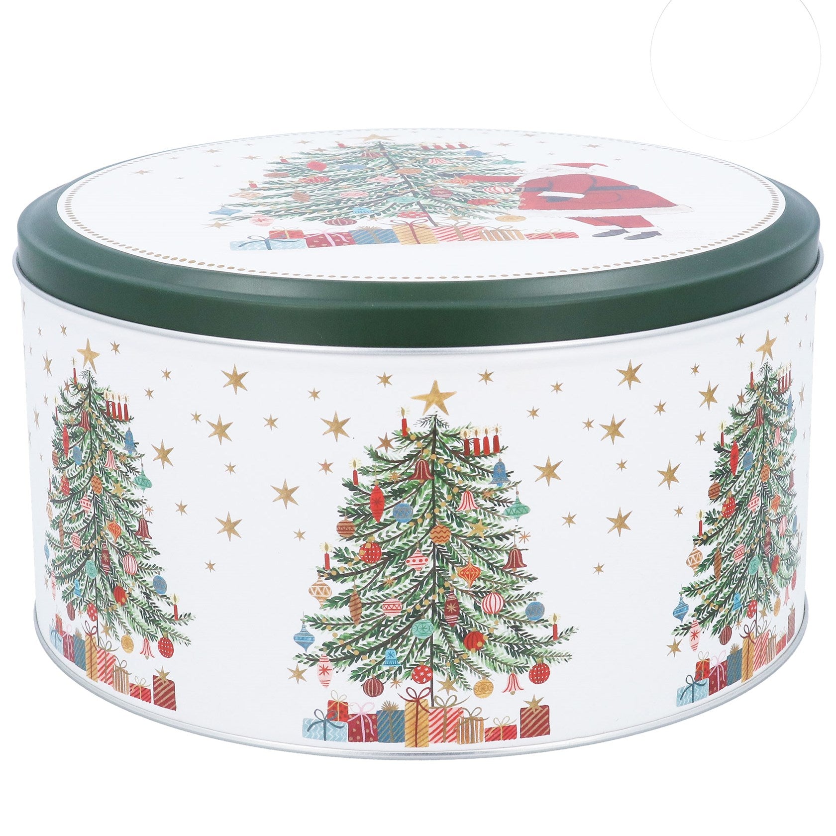 Nostalgic Santa & tree festive cake tin