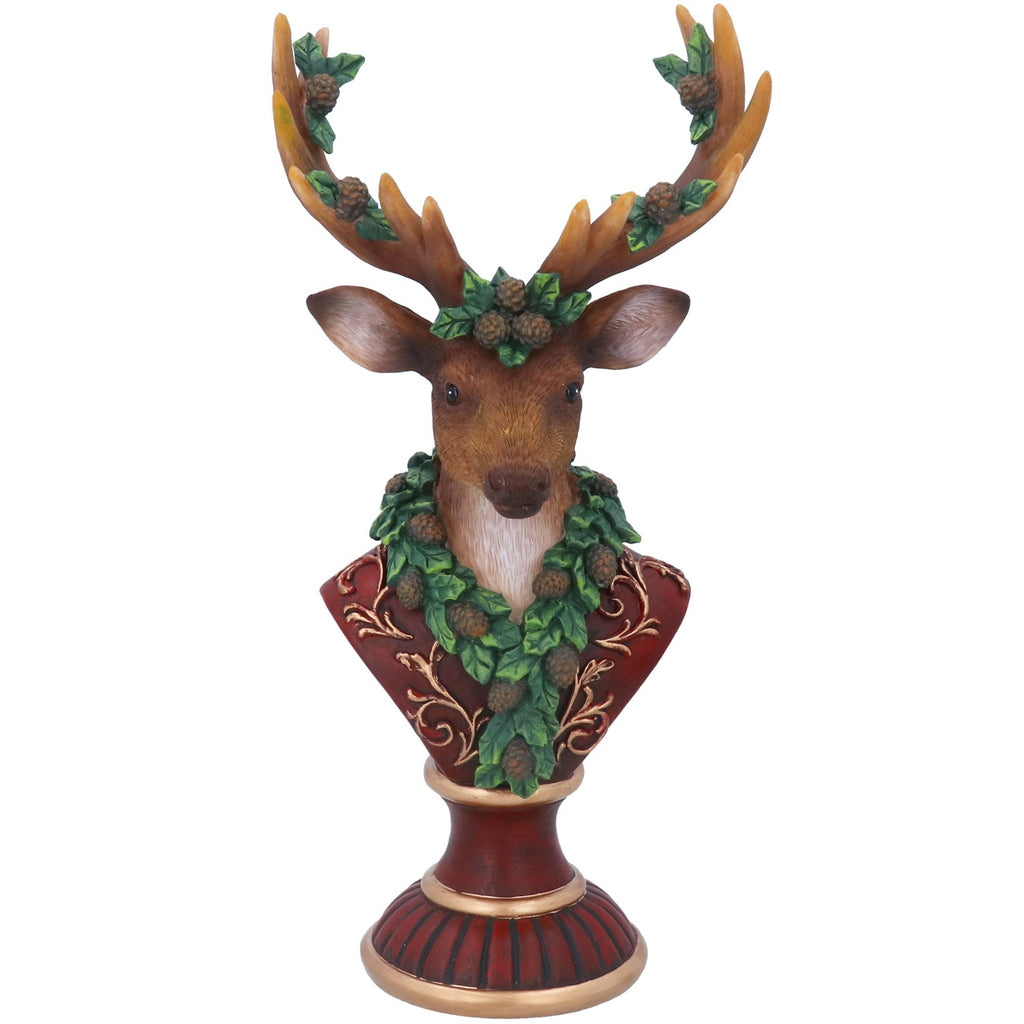Reindeer bust with leaf garland